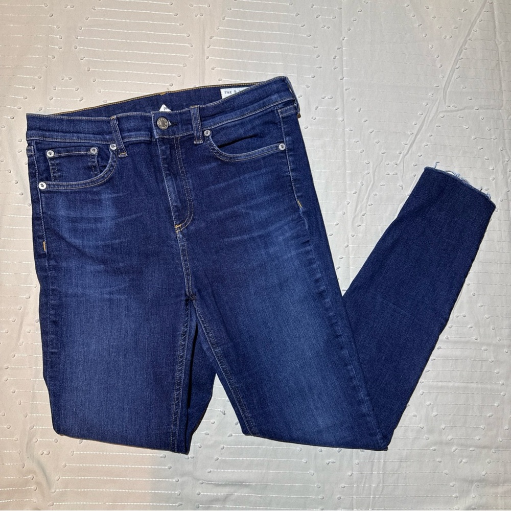 Rag & Bone Skinny Jeans Dark Wash Raw Hem Size 29 Stretch Denim